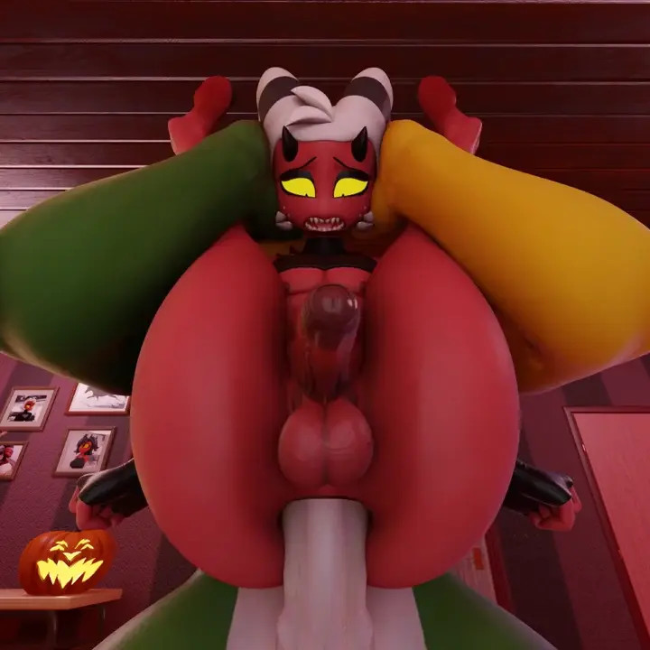 Gummigoo giving Moxxie his "Halloween treat"