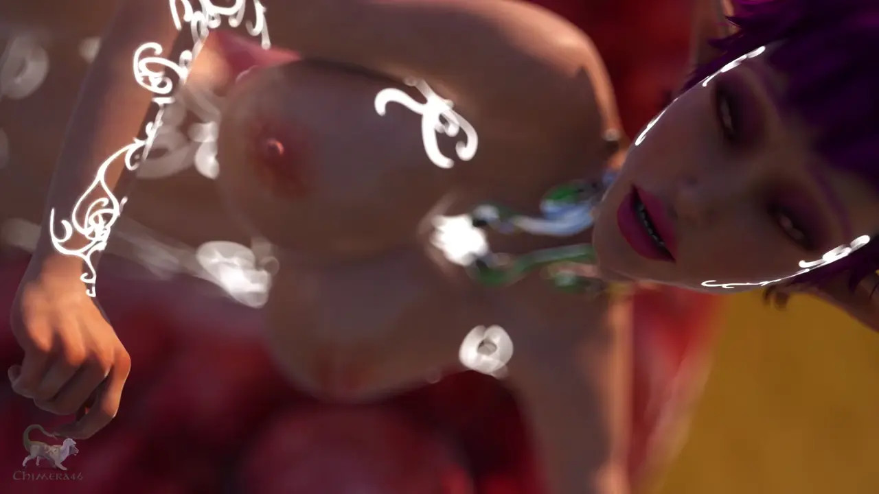 Tattooed Elf Slut Gets Double Tentacle Fucked!
