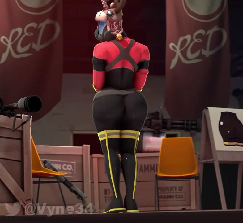 Fempyro clapping her cheeks (@Vyne34)