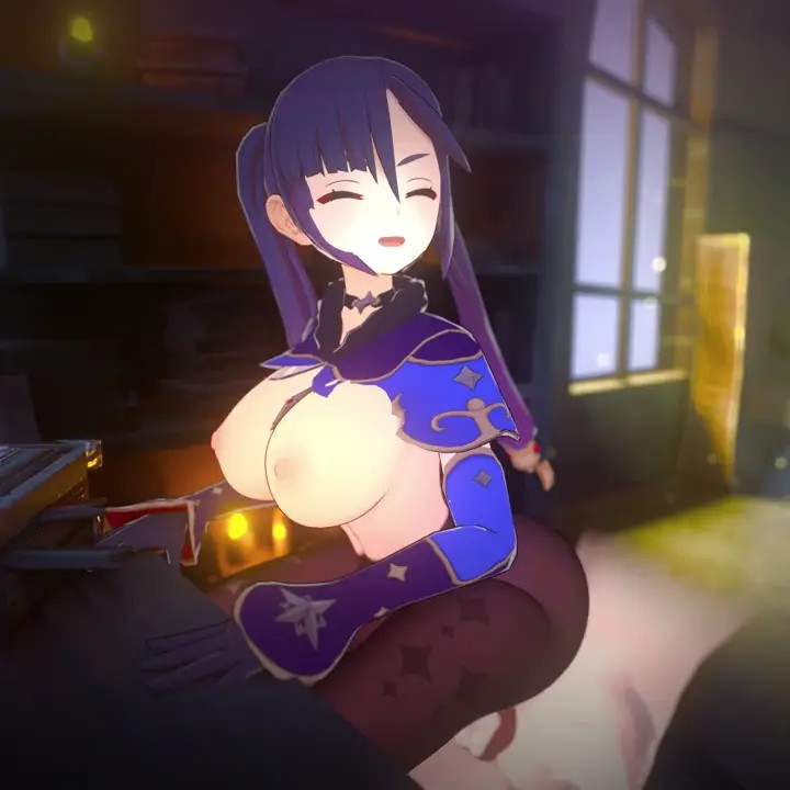 [SeventyFive3D] Mona Reverse Cowgirl (Genshin Impact)