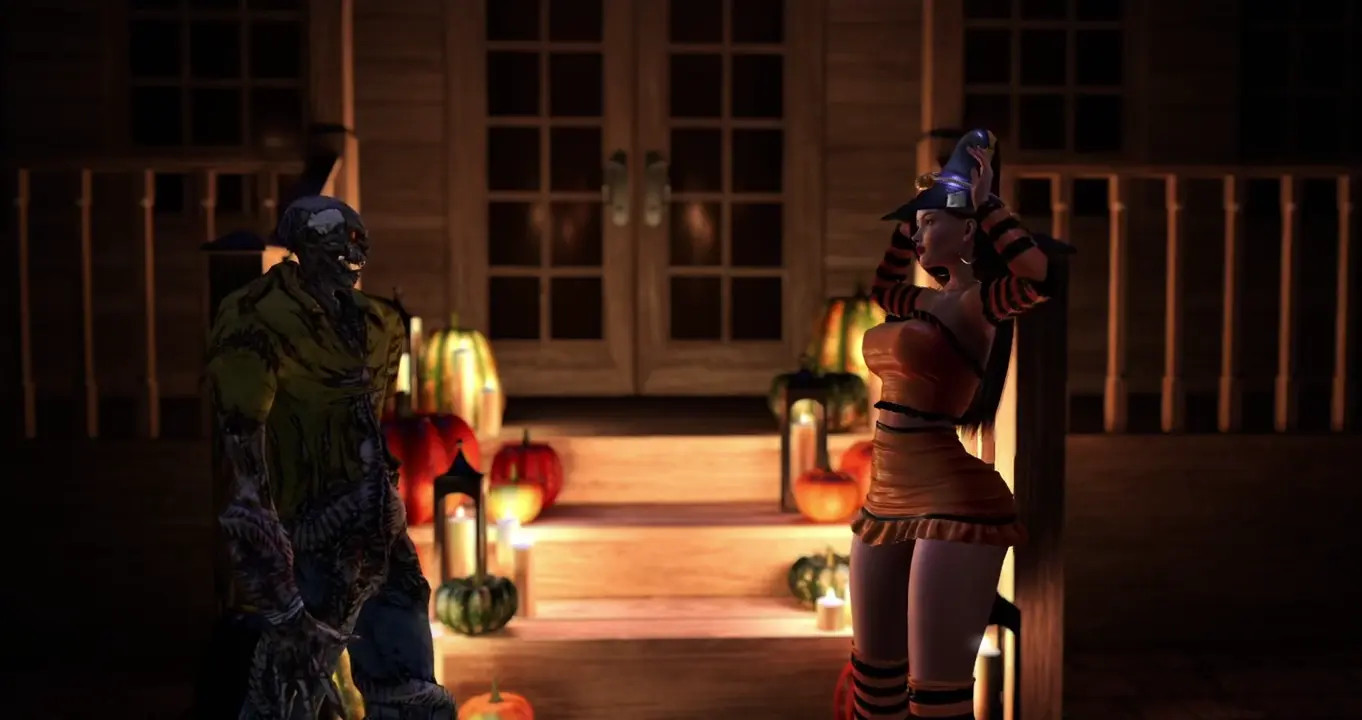 Halloween Night: Witch Fucked by Zombie