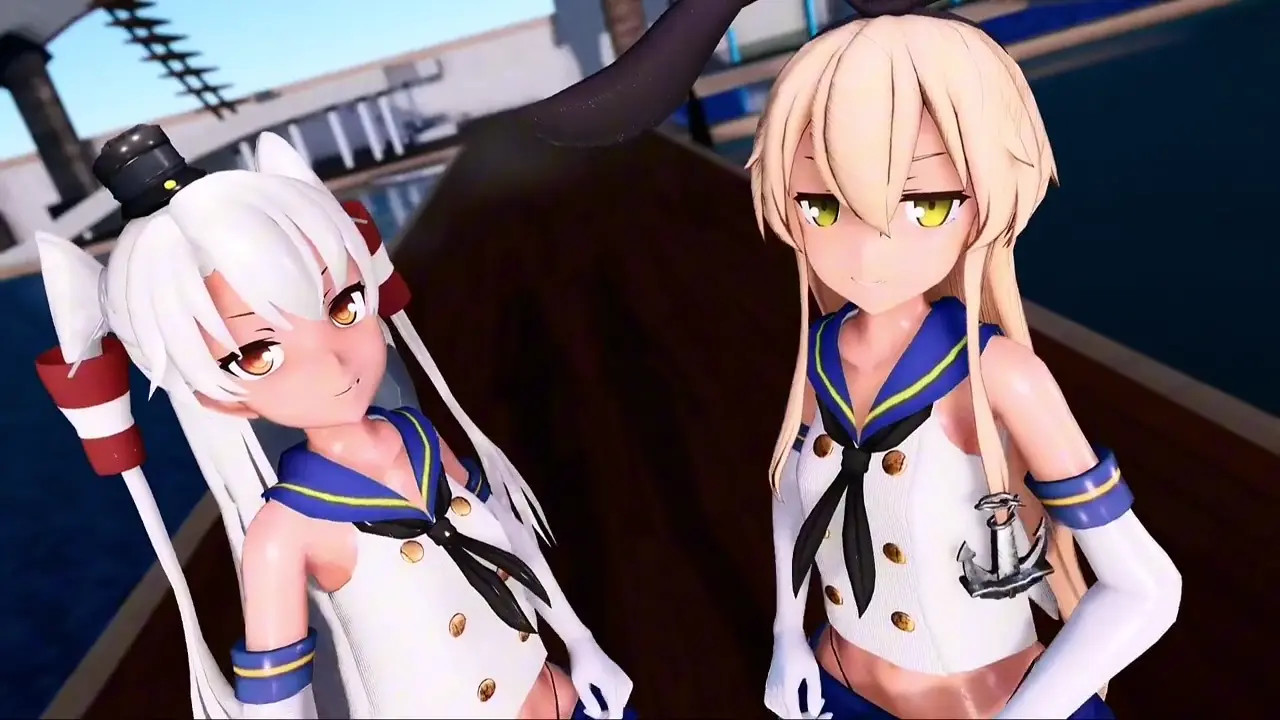 Shimakaze & Amatsukaze - Good Night Kiss (ver. 2) [MMD R15] GenesisMMD