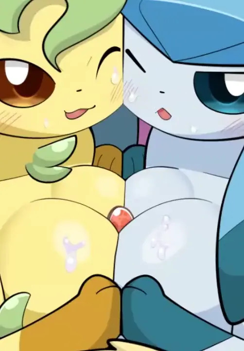 Leafeon & Glaceon Double Paizuri