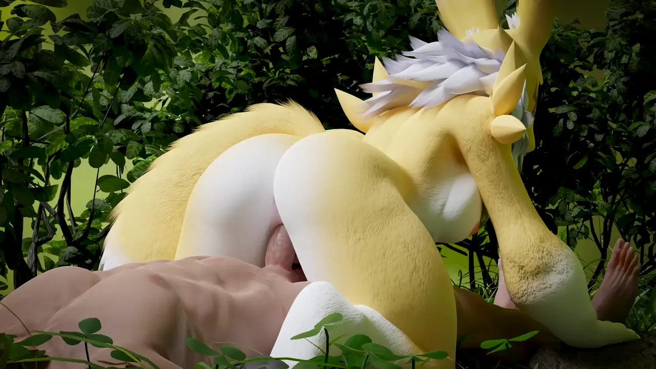 Renamon Reverse Cowgirl 4K [BabyMoonART]
