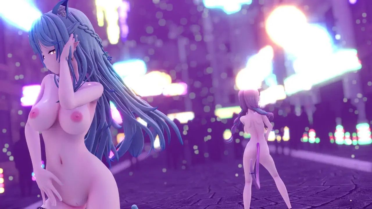 (Aqua & Lamy) SEXDance Guerrilla live performance on the street (Naked) [ブラン]