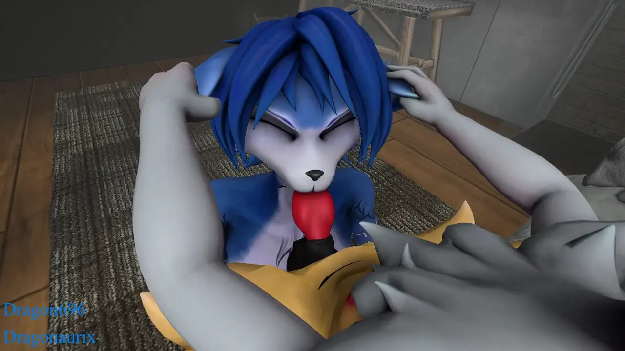 Braixen playing rough with Krystal