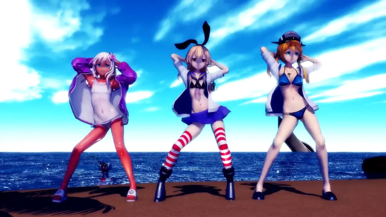 Shimakaze, Ro500 & Eugen - Shake It [MMD R18] Hamselvish