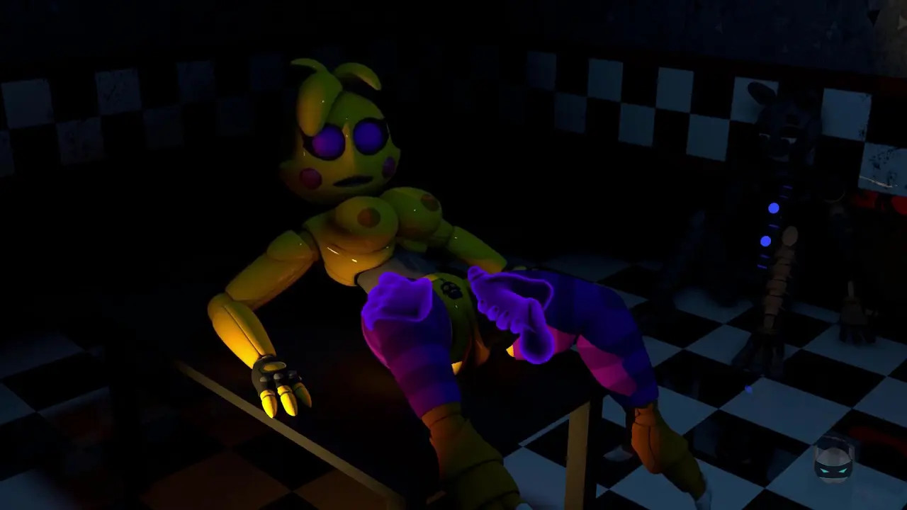 Toy Chica likes purple cum