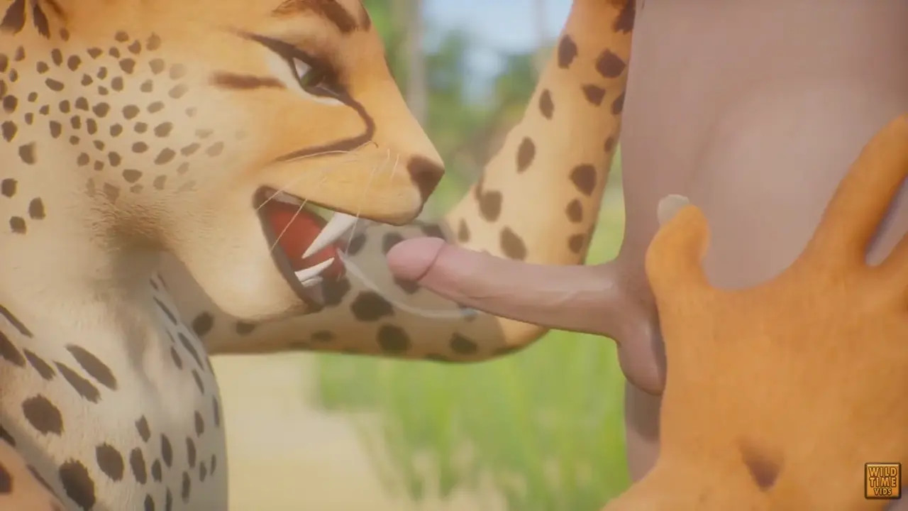 Leopard Furry Girl Fucks skinny Guy