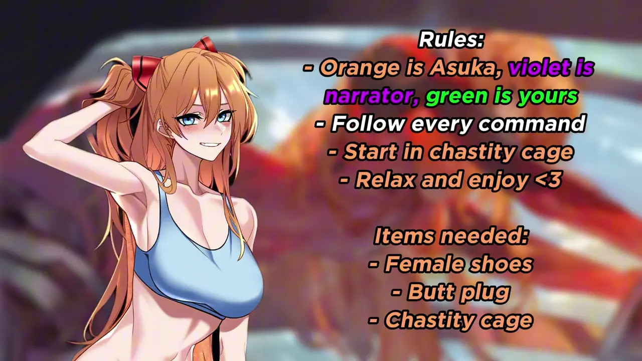 Worship Asuka Langley's dripping armpits and feet (CENSORED JOI)