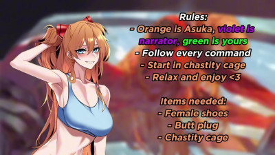 Worship Asuka Langley's dripping armpits and feet (CENSORED JOI)