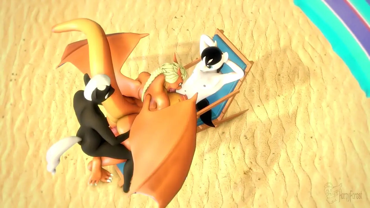 (HornyForest) Nube Beach animation (Charizard Version)