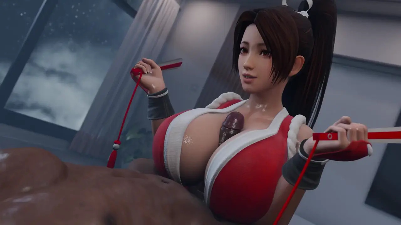 Mai makes good use of her best assets.(black) [4k][Laosduude]