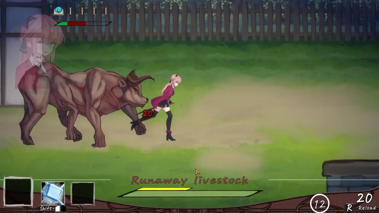 Vivi and the magical island - Vivi attacked by cow livestock.