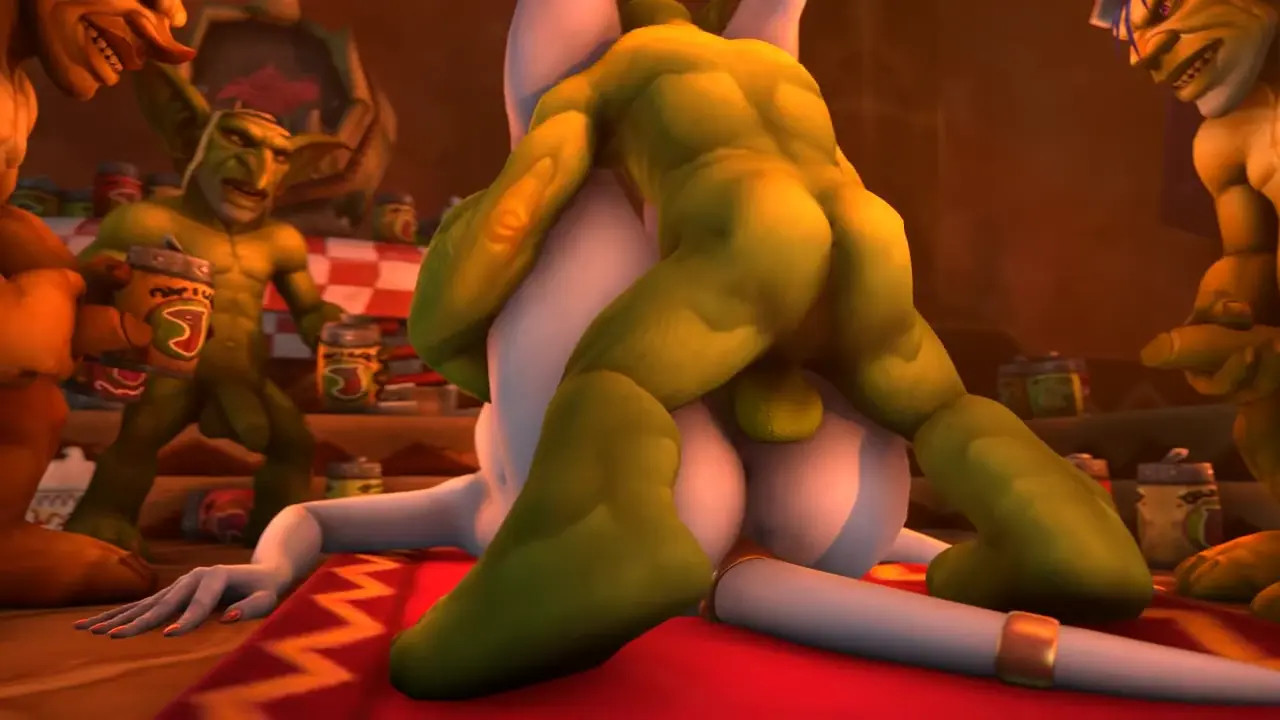 Draenei gets fucked by goblins at a party