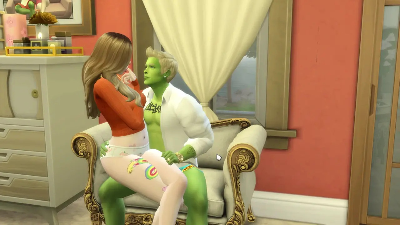 Babe Gets Destroyed On Living Chair By Buff Alien Husband