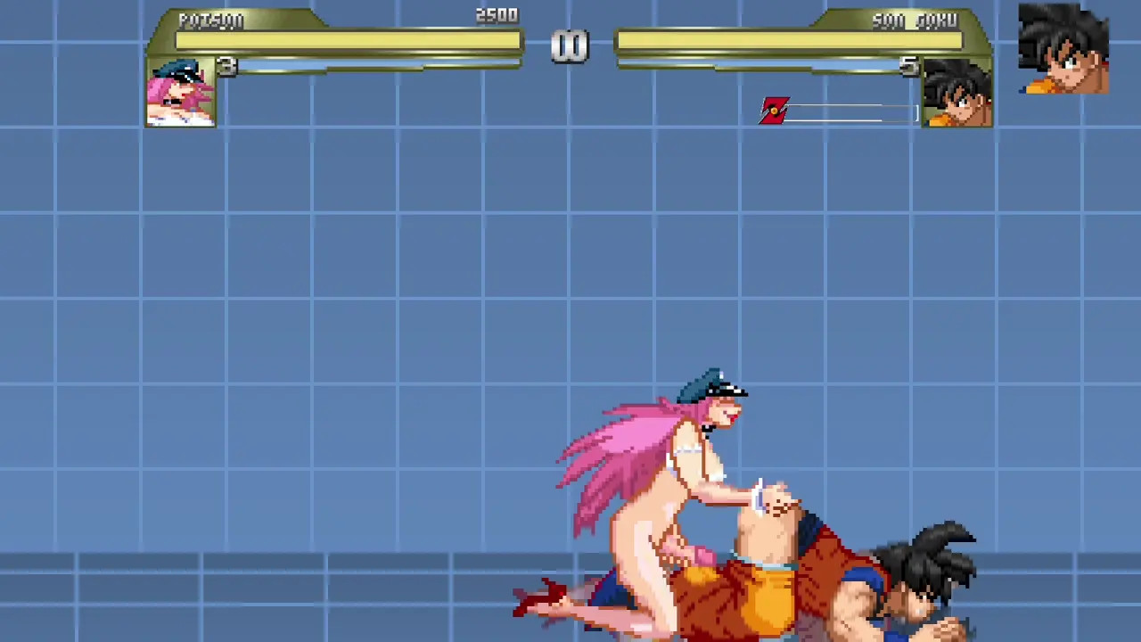 poison gives Goku a spanking