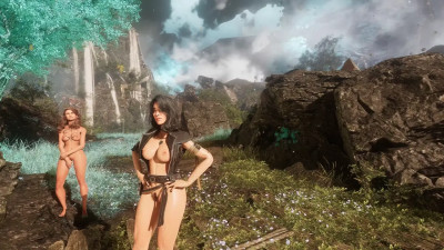 Lune and Sciel naked in the sun [4K]