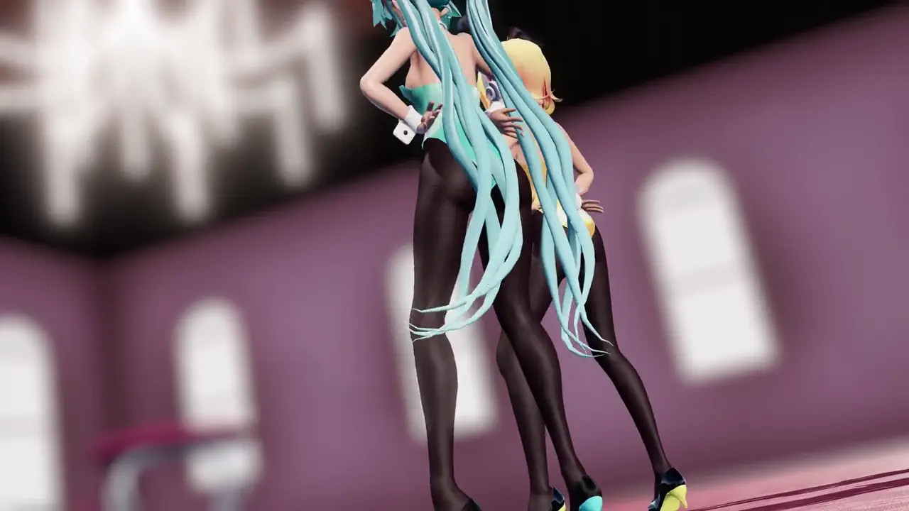 [4kmmd]Miku Rin Bunny style diff white ver[Uncensored]