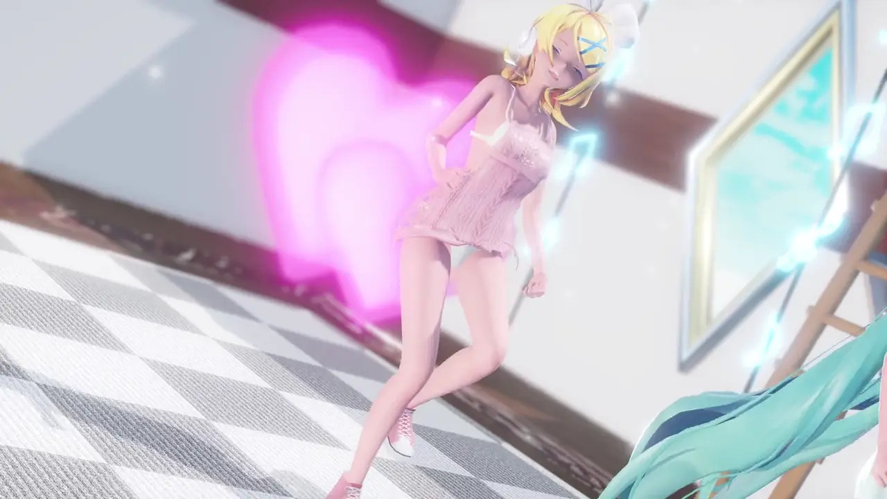 [4kmmd]Miku Rin Lap Tap Love Sweater ver [Uncensored]