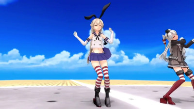 Shimakaze & Amatsukaze - Brain Fluid Explosion Girl [MMD R18] Gosenchin
