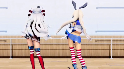 Shimakaze & Amatsukaze - Ghost Dance [MMD R18] Unknown