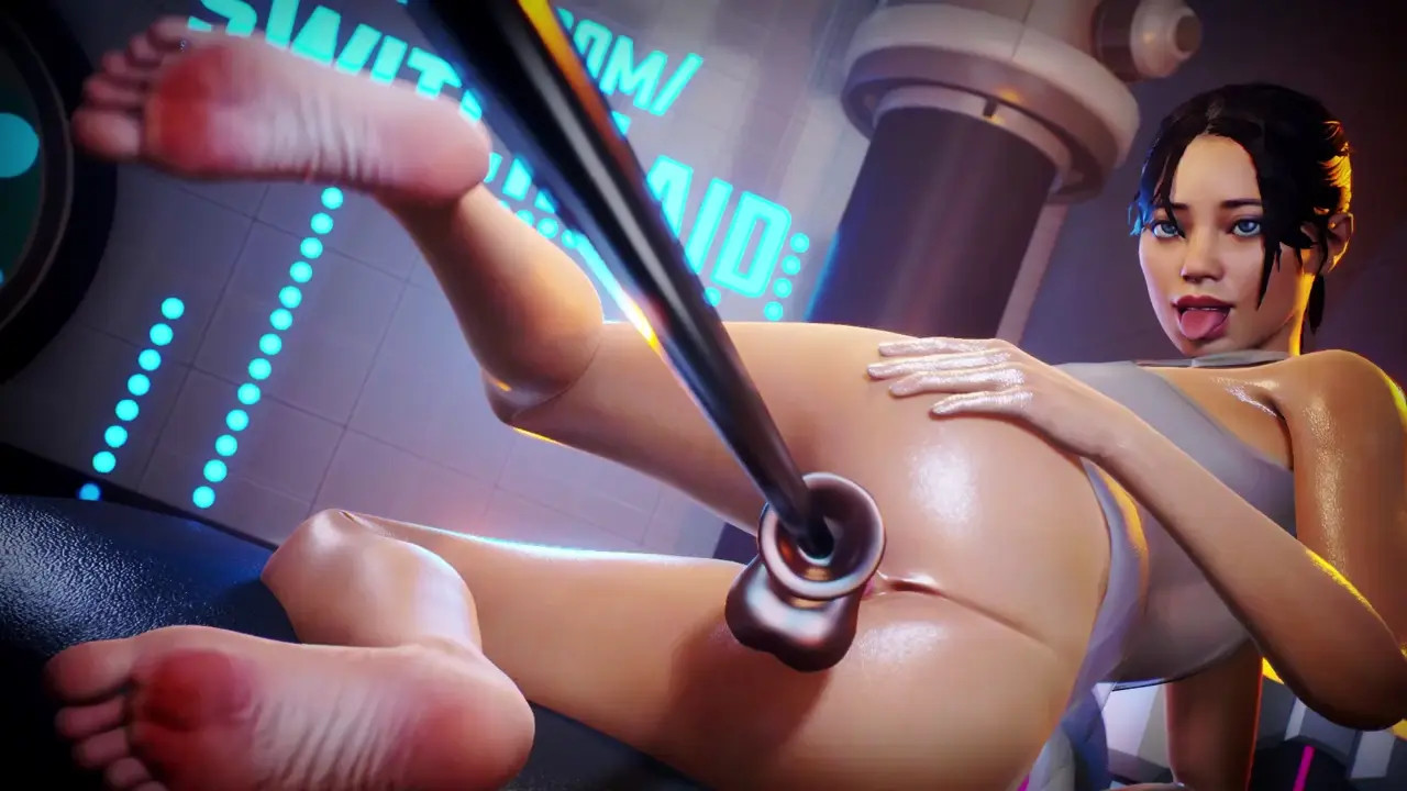 Chell Portal Fucked by Dildo Machine