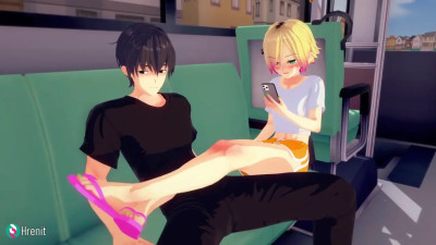 Teasing Femboy On The Bus