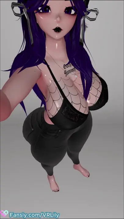 Goth mommy showing off her body