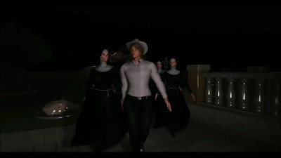 Shemale Wild West-Monastry Gangbang