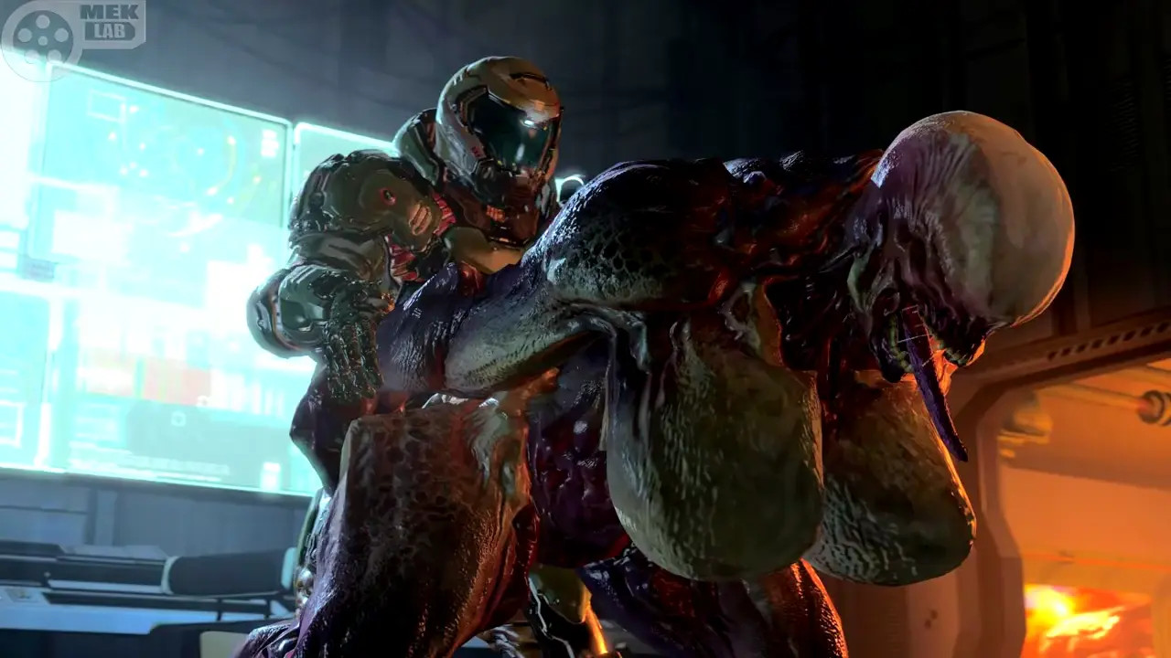 Hell Knight slain by doomslayer