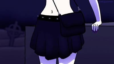 What does a goth girl do alone in the cemetery at night? [mykindofwoman]