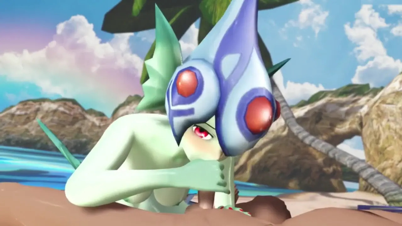Ranamon sucks and fucks on the beach