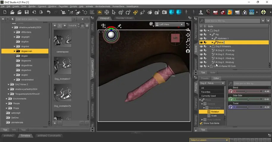 How to add the cockorama k9 cock to Daz Dog 8