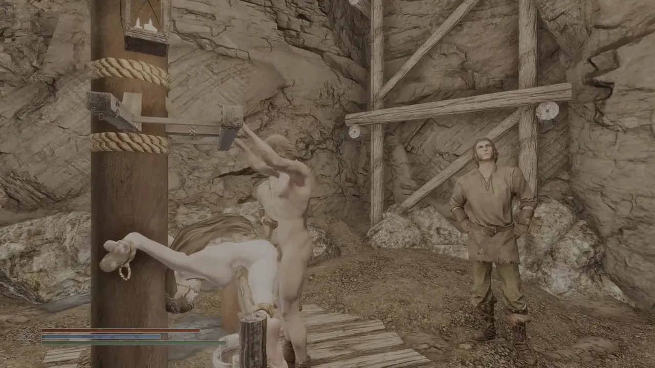 [skyrim dogma]she get raped by miners
