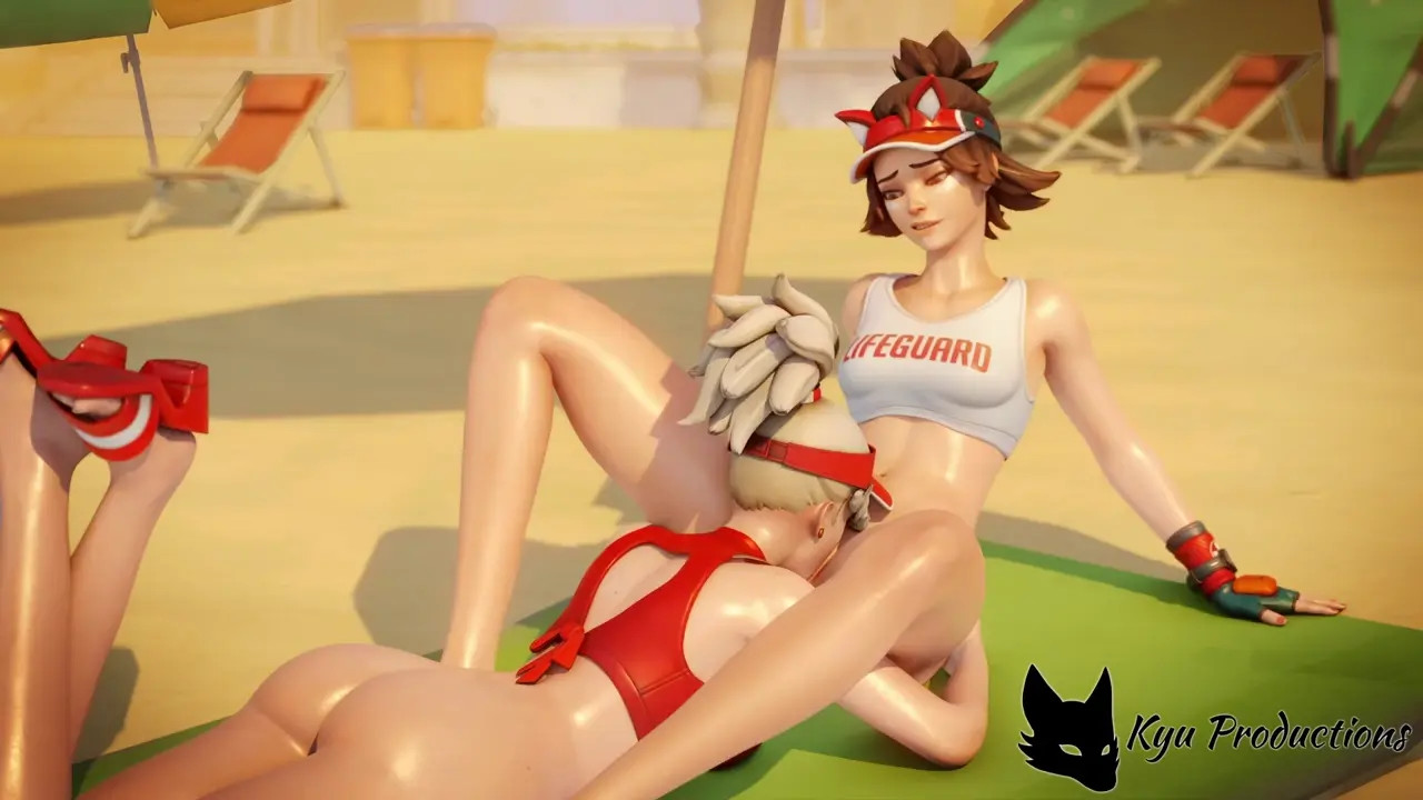 Kiriko and Mercy on the beach