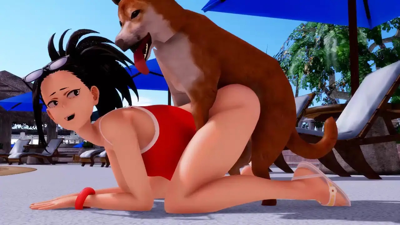 mmd - Momo Yaoyorozu and the dog