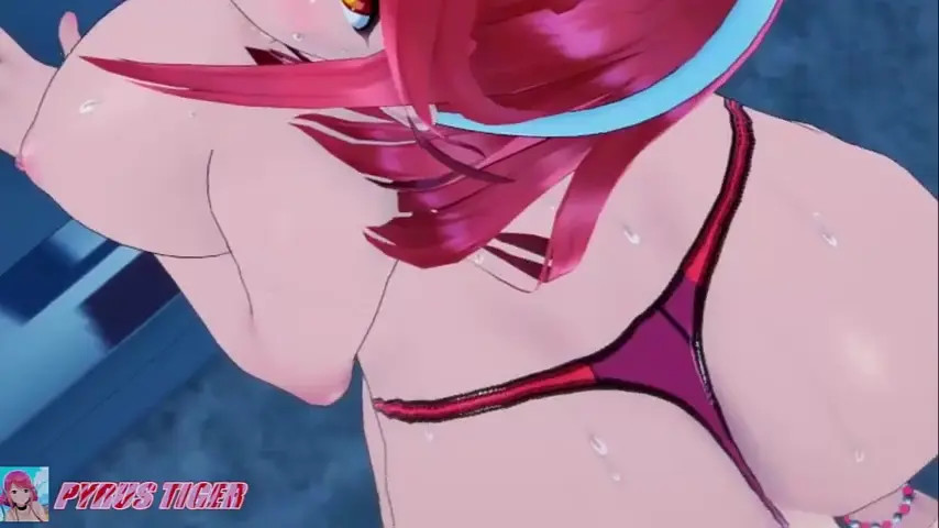 Pyra(Xenoblade) Striptease in the Alley(Cowgirl scene)