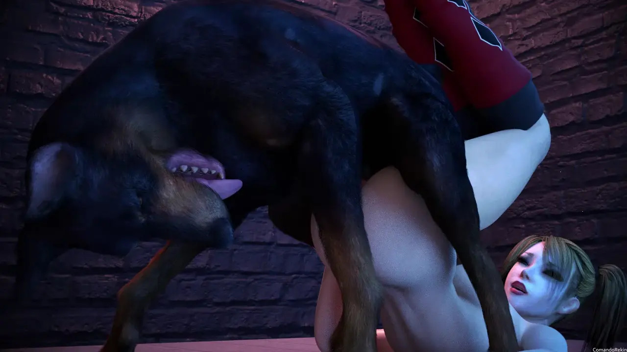 Harley Quinn has sex with a dog