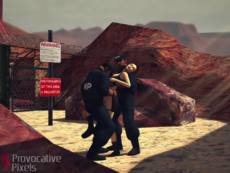 Lara caught by the guards [Tomb Raider]