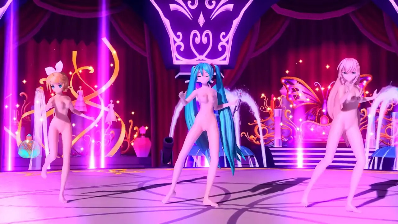 Miku, Luka, Rin Naked Dance - Beauty Medley