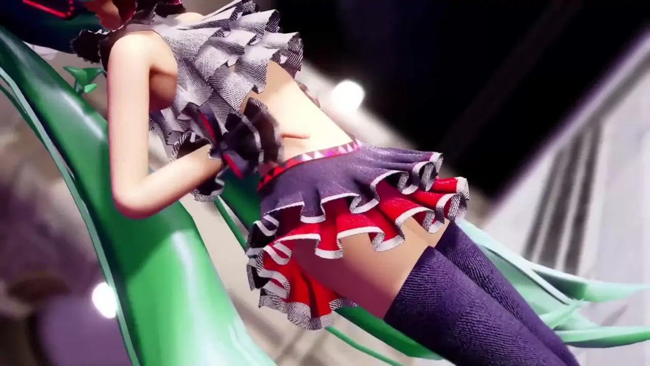 Hatsune Miku Conqueror Undress Dance Hentai MMD 3D Green Hair