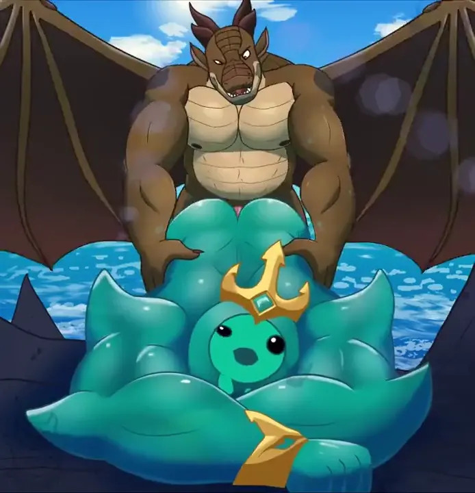 Poseidon getting a taste of dragon cock