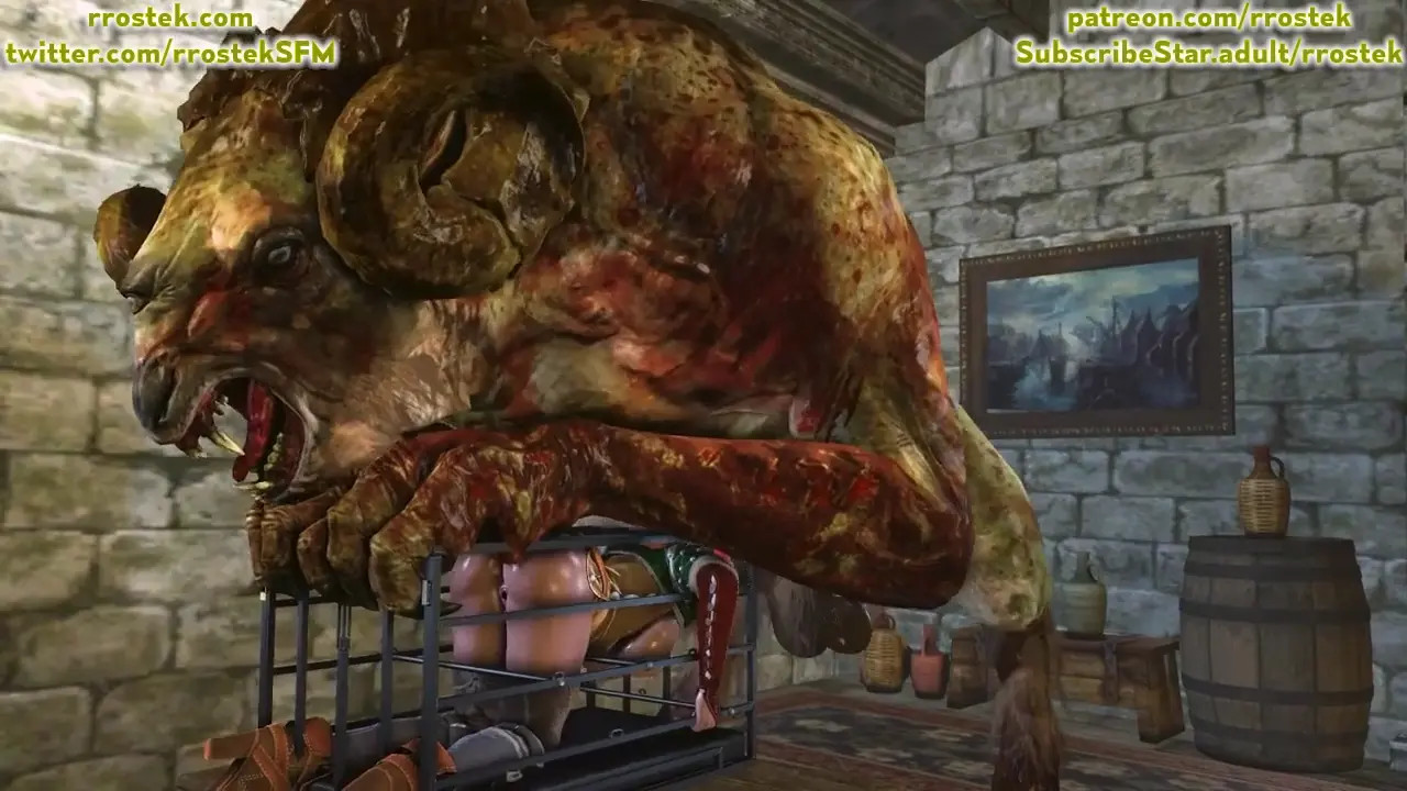 Triss Merigold Caged and Throat Fucked Hard by Huge Monster