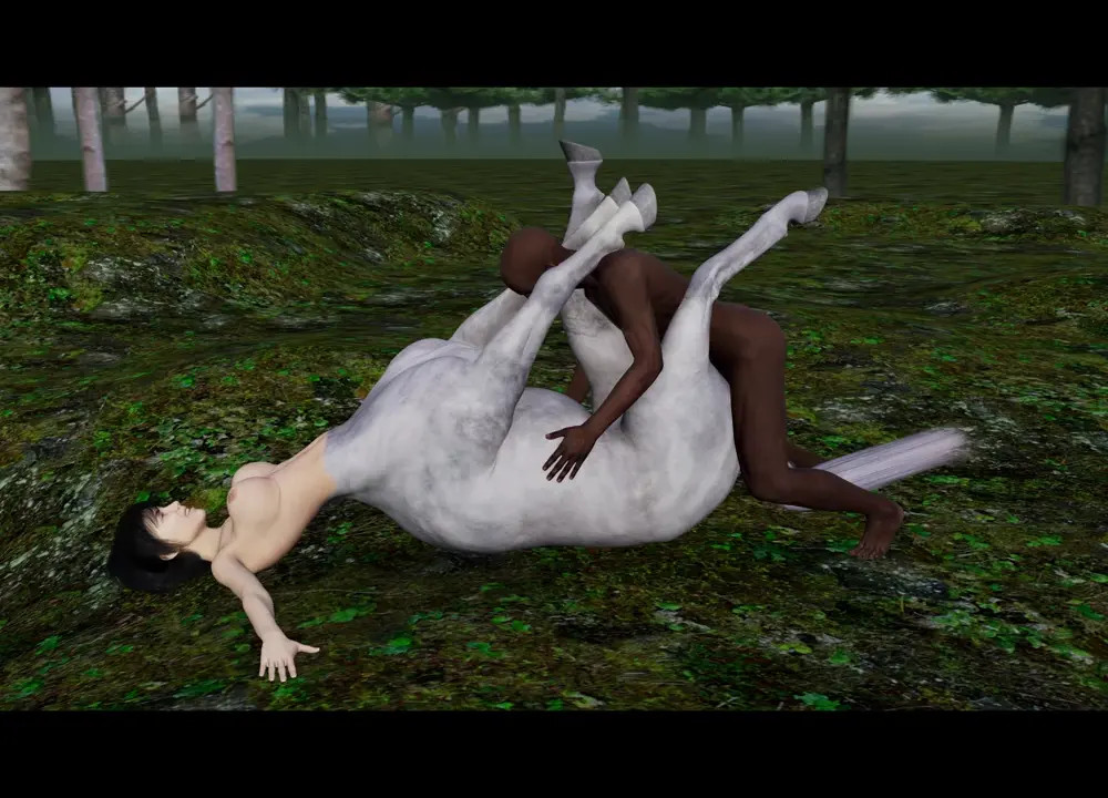 Female Centuar getting féd by black man