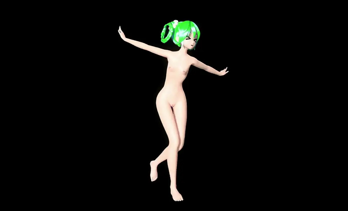 Hatsune Miku Nude Dancing Hentai Vocaloid Popipo Song MMD 3D Green Hair