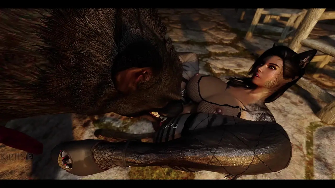 Werewolf Fucks Cute Juicy Black Cat Girl