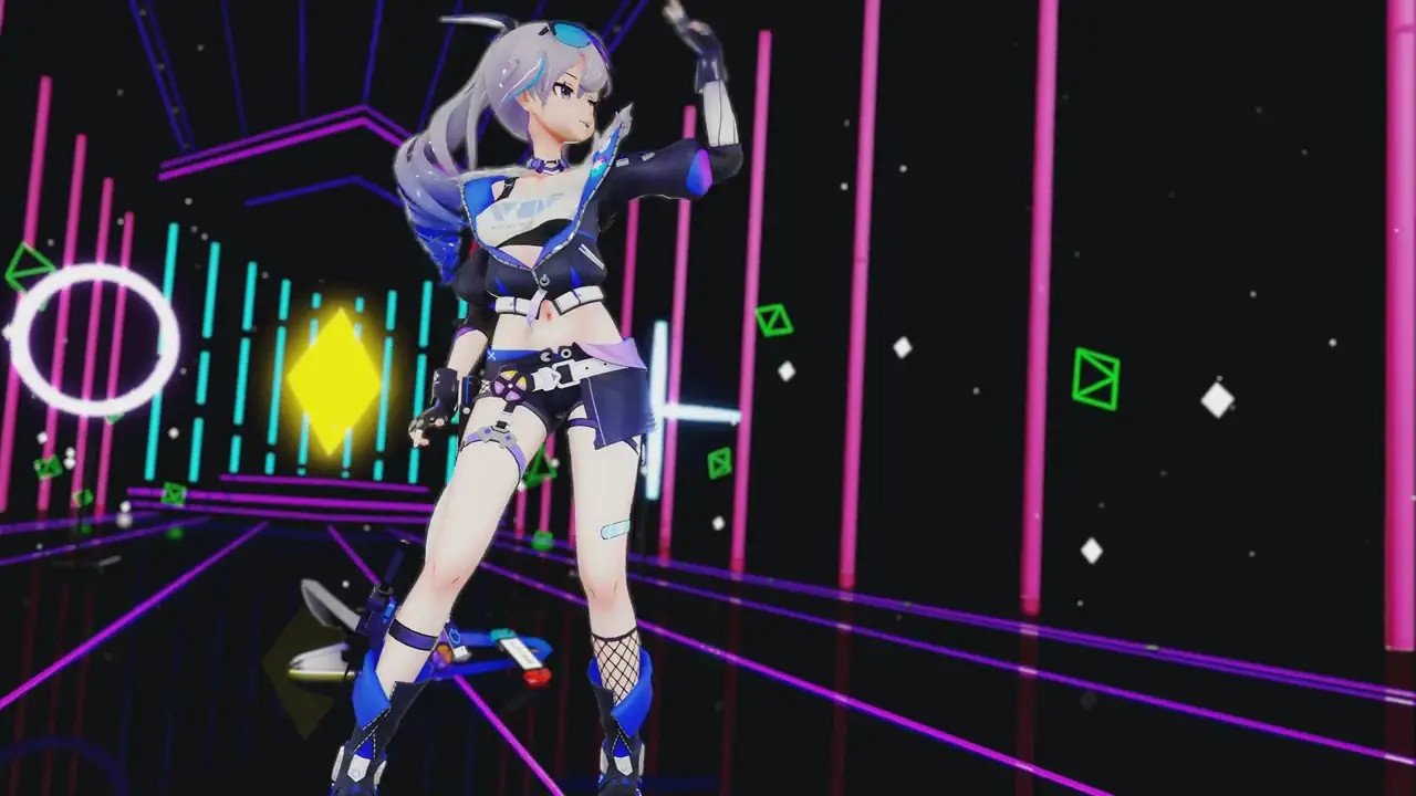 Silver Wolf does a strip show in Cyberspace