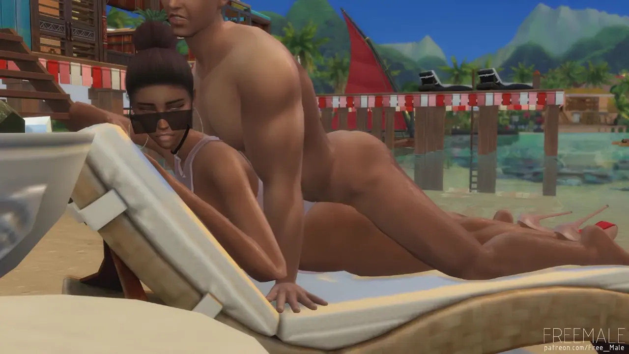 Wanda Walters Relaxing on the Beach 4K
