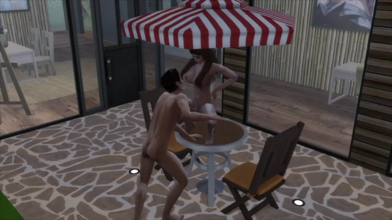 Lola Fucked on the Umbrella Table